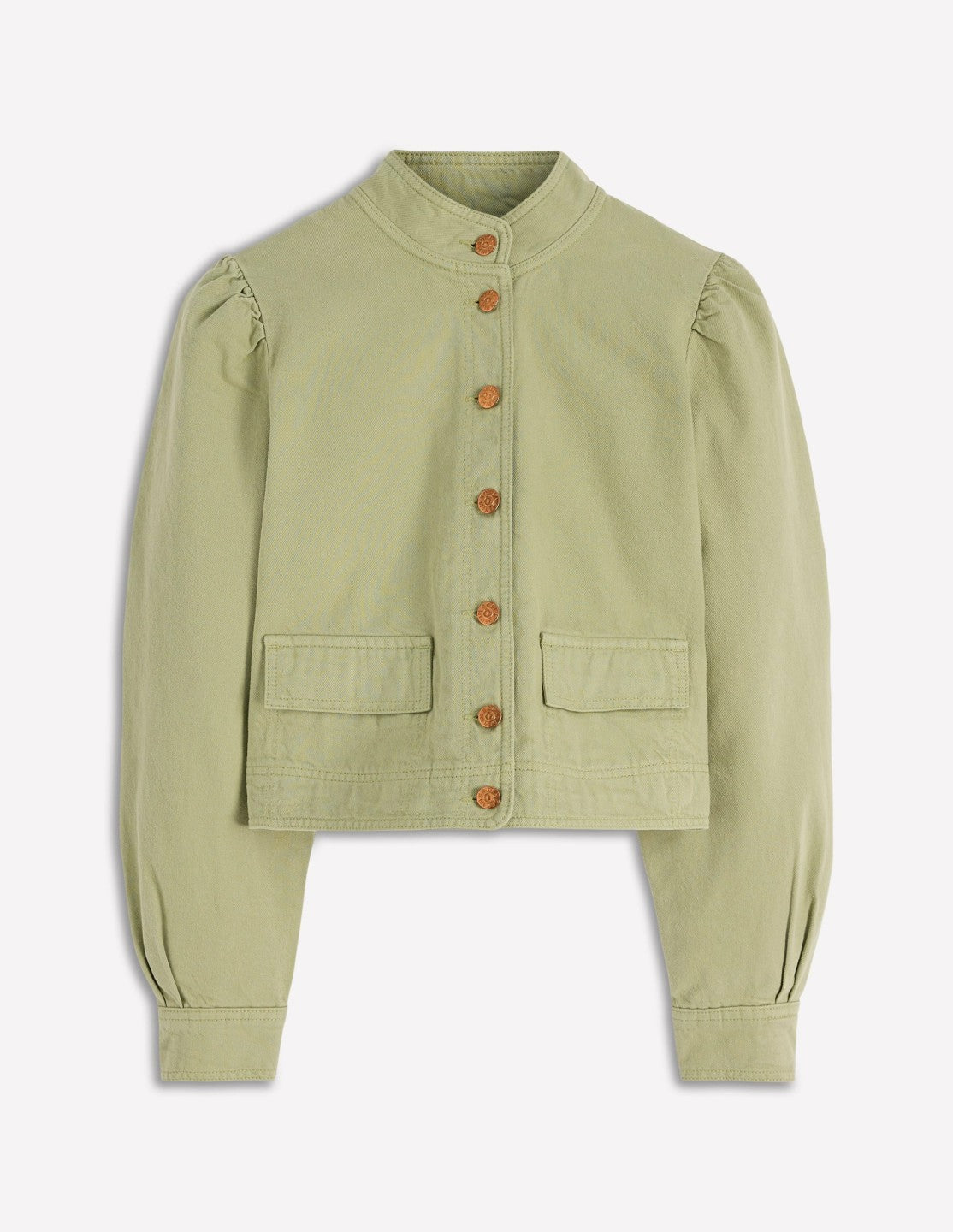 Topstitch Denim Jacket-Soft Green / Boden us
