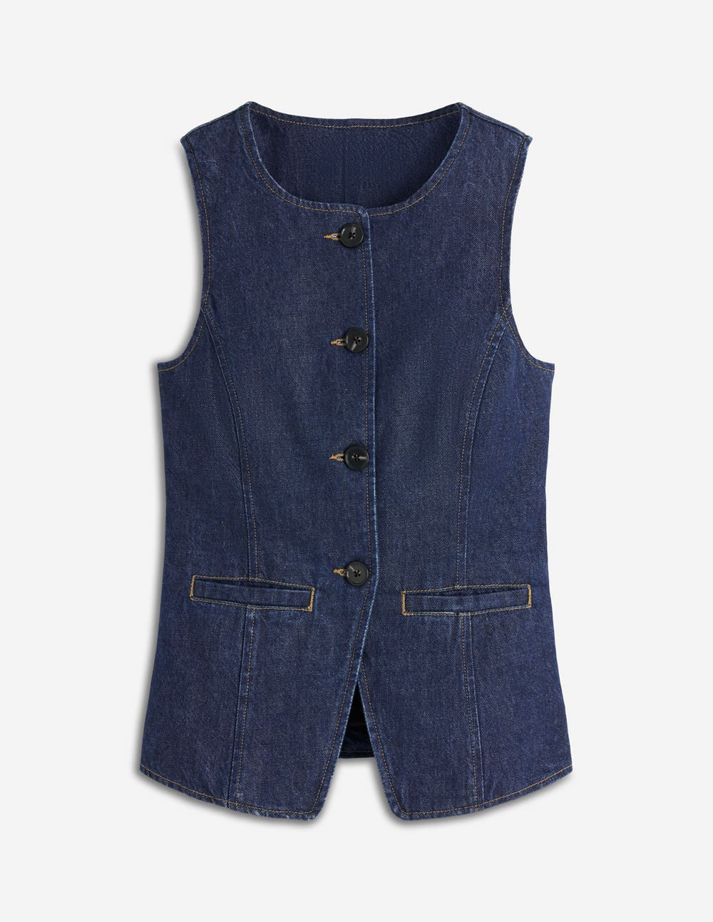 Denim Waistcoat-Indigo Denim / Boden Outlet