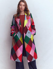 Double Breasted Trench-Giant Multi Harlequin / Boden us
