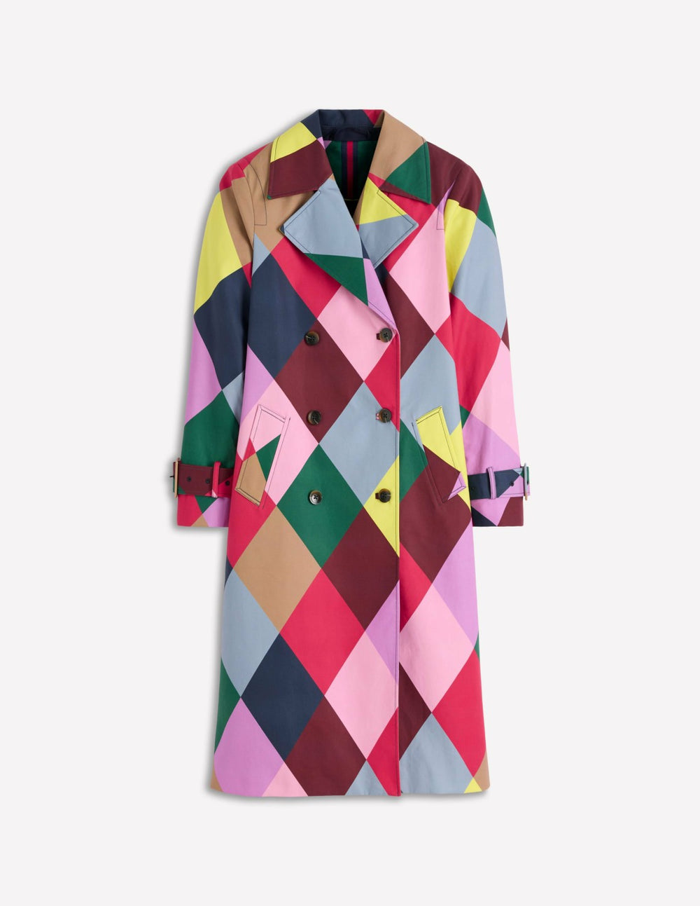 Double Breasted Trench-Giant Multi Harlequin / Boden us