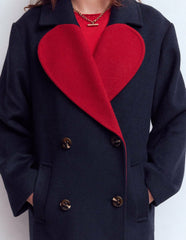 Cocoon Wool Coat-Navy Heart / Boden