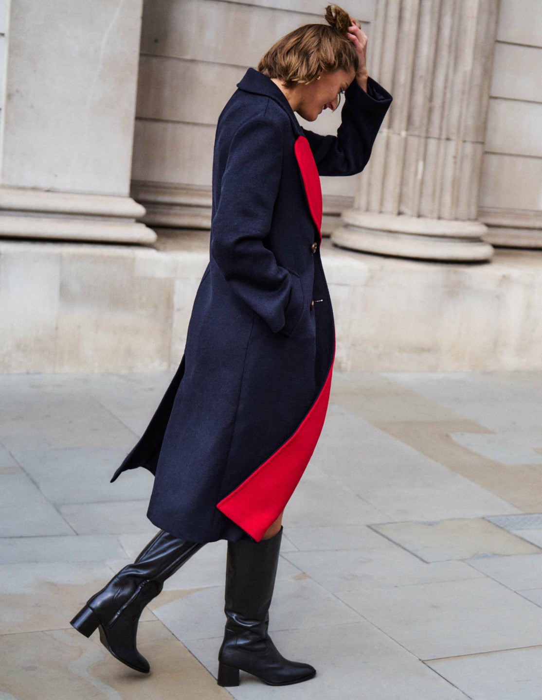 Cocoon Wool Coat-Navy Heart / Boden