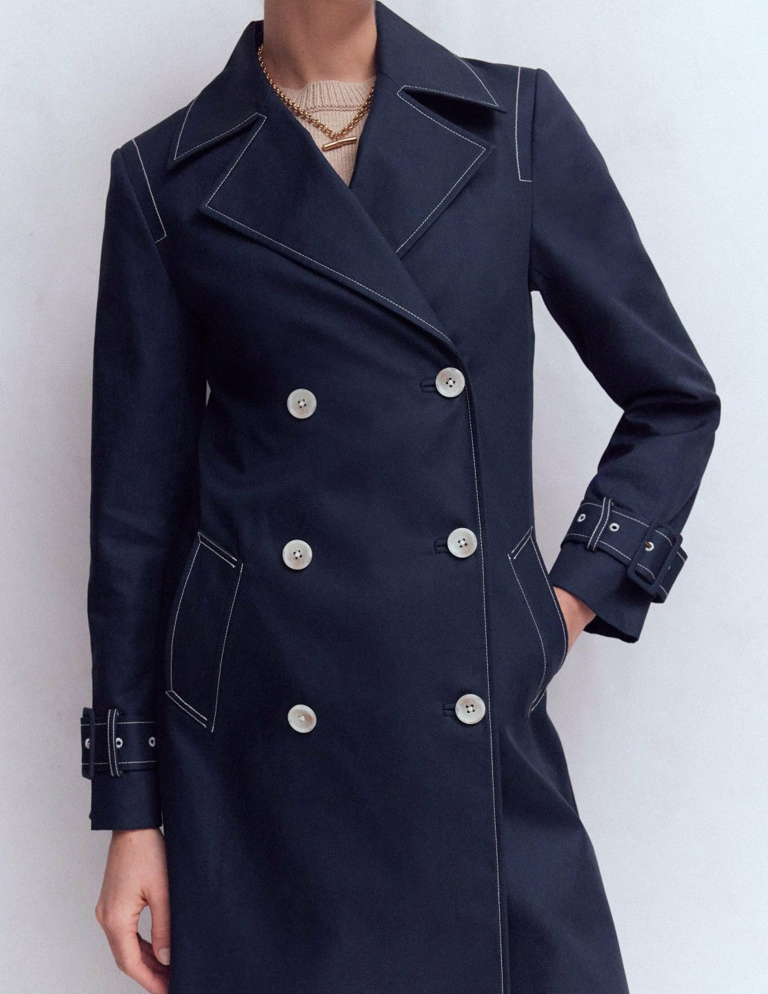 Double Breasted Trench-Navy / Boden Sale