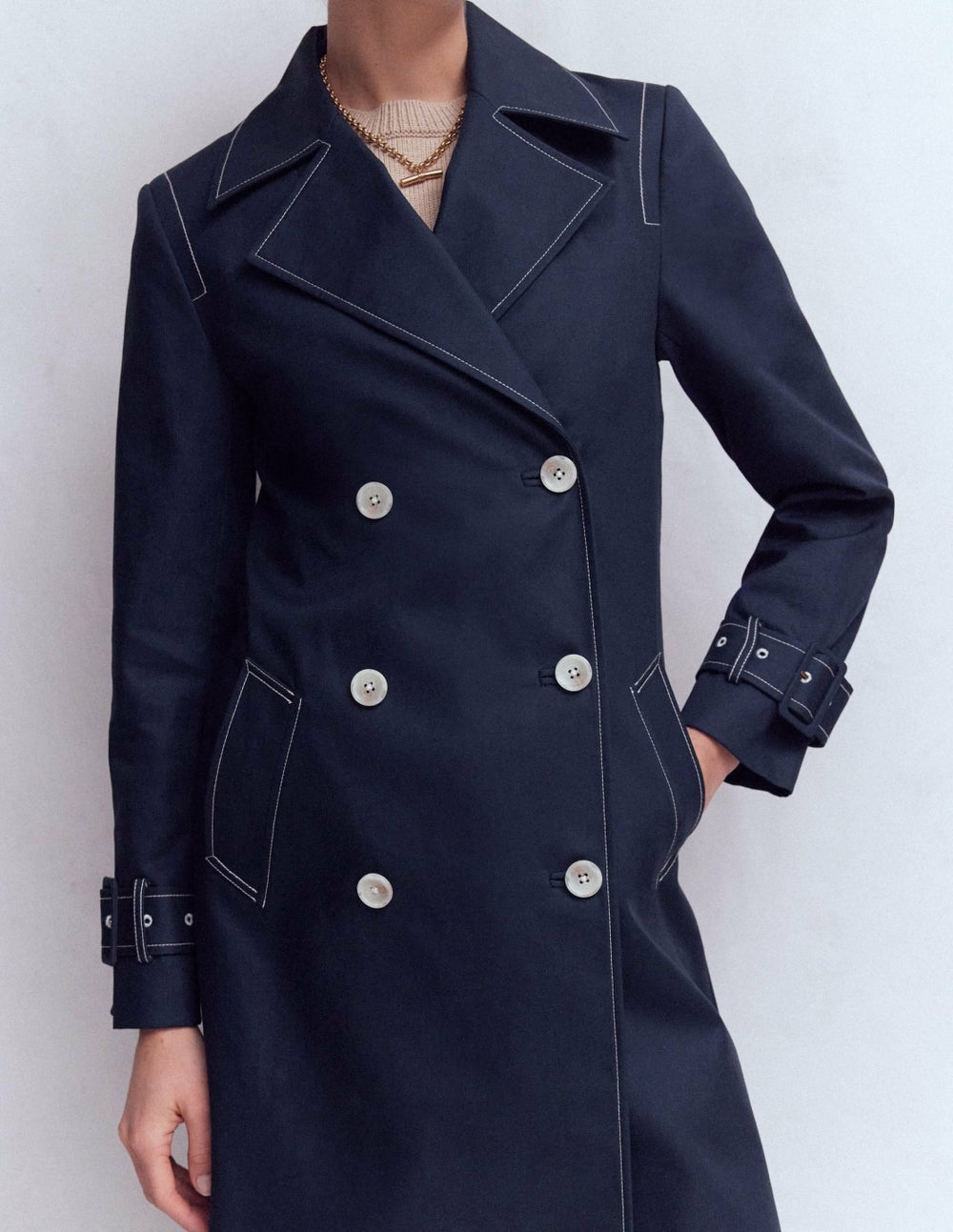 Double Breasted Trench-Navy / Boden Sale