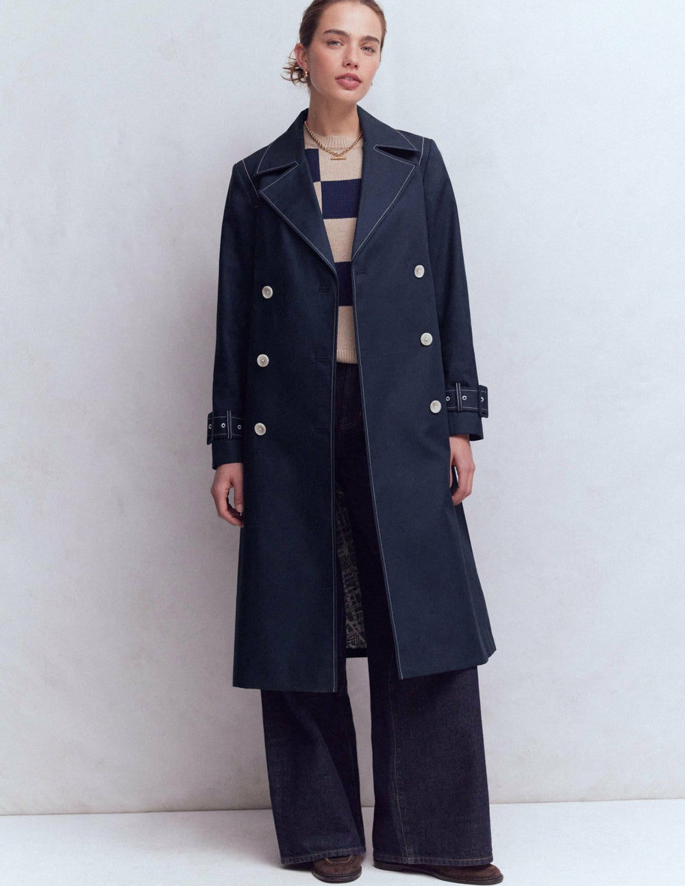 Double Breasted Trench-Navy / Boden Sale