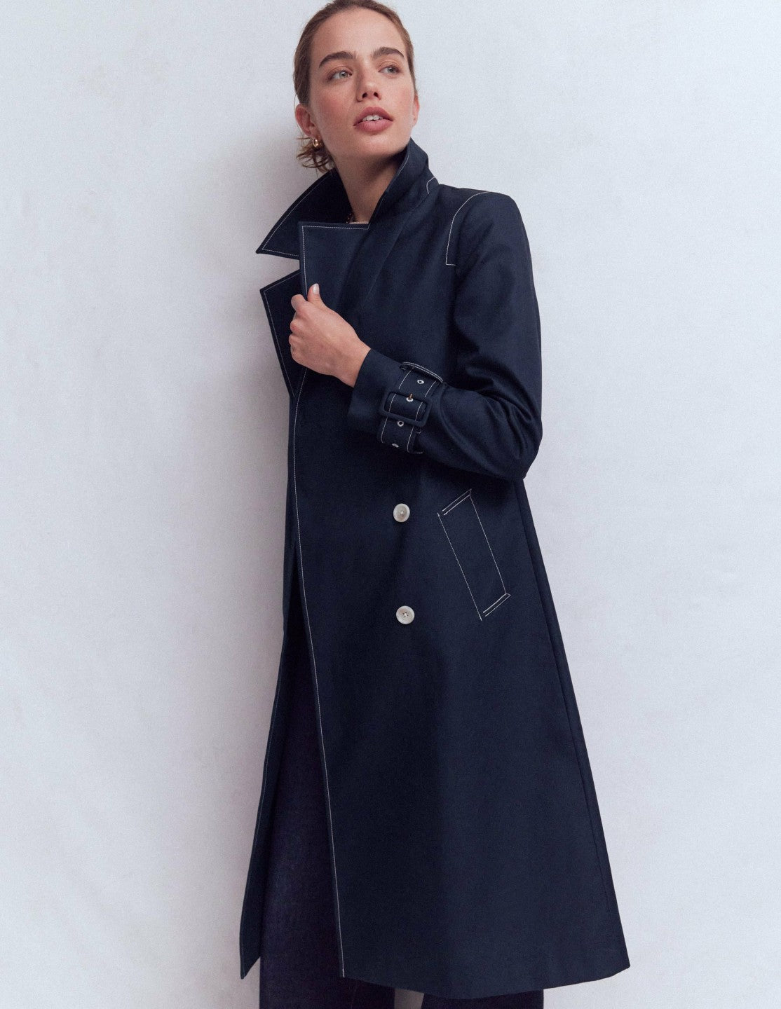 Double Breasted Trench-Navy / Boden Sale