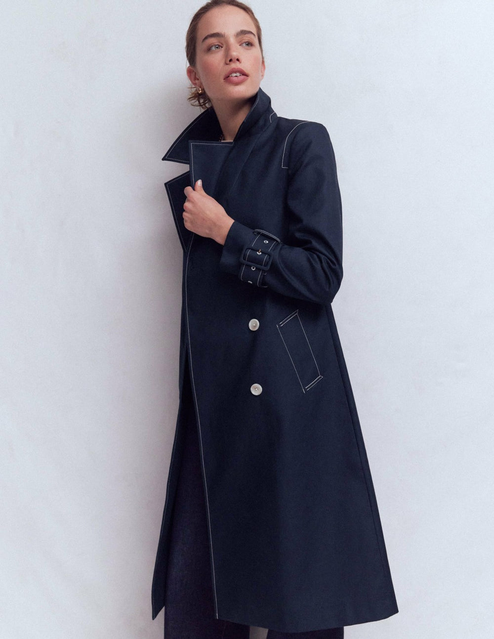 Double Breasted Trench-Navy / Boden Sale