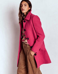 Carlisle Wool Coat-Vibrant Pink / Boden Discount
