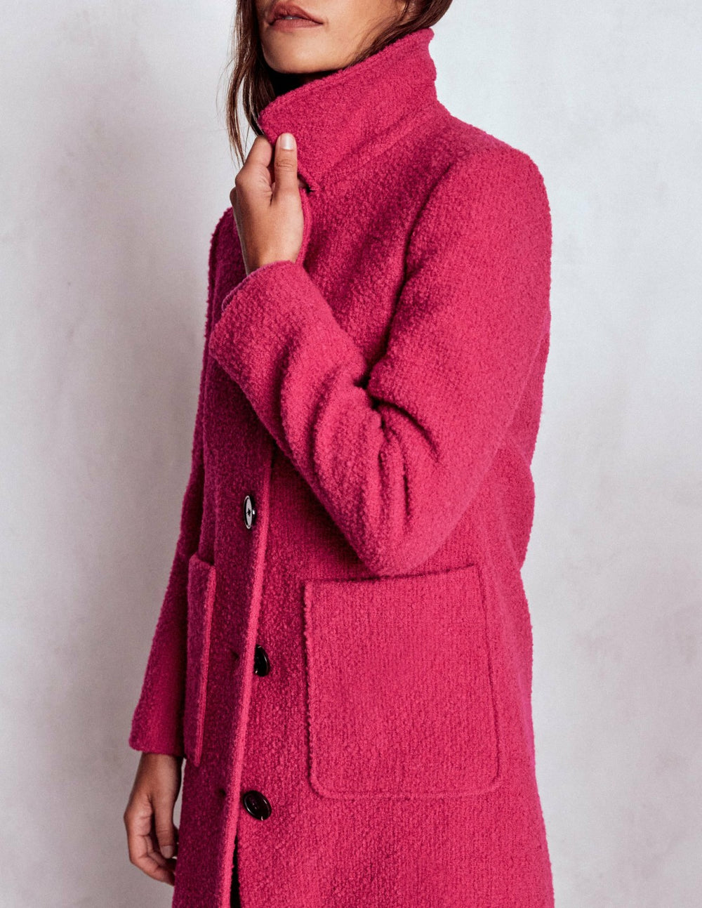 Carlisle Wool Coat-Vibrant Pink / Boden Discount