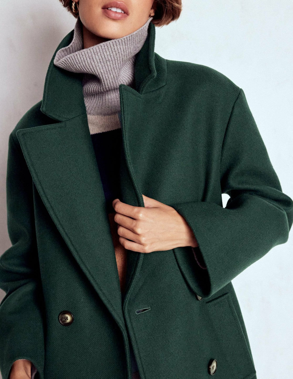 Cocoon Wool Coat-Emerald Night / Boden On sale