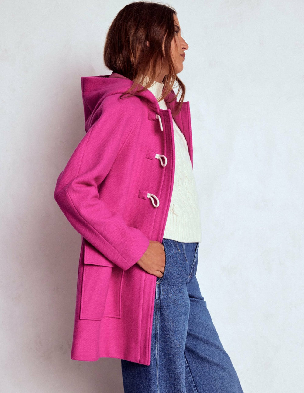Swing Duffle Coat-Pink Peony / Boden us