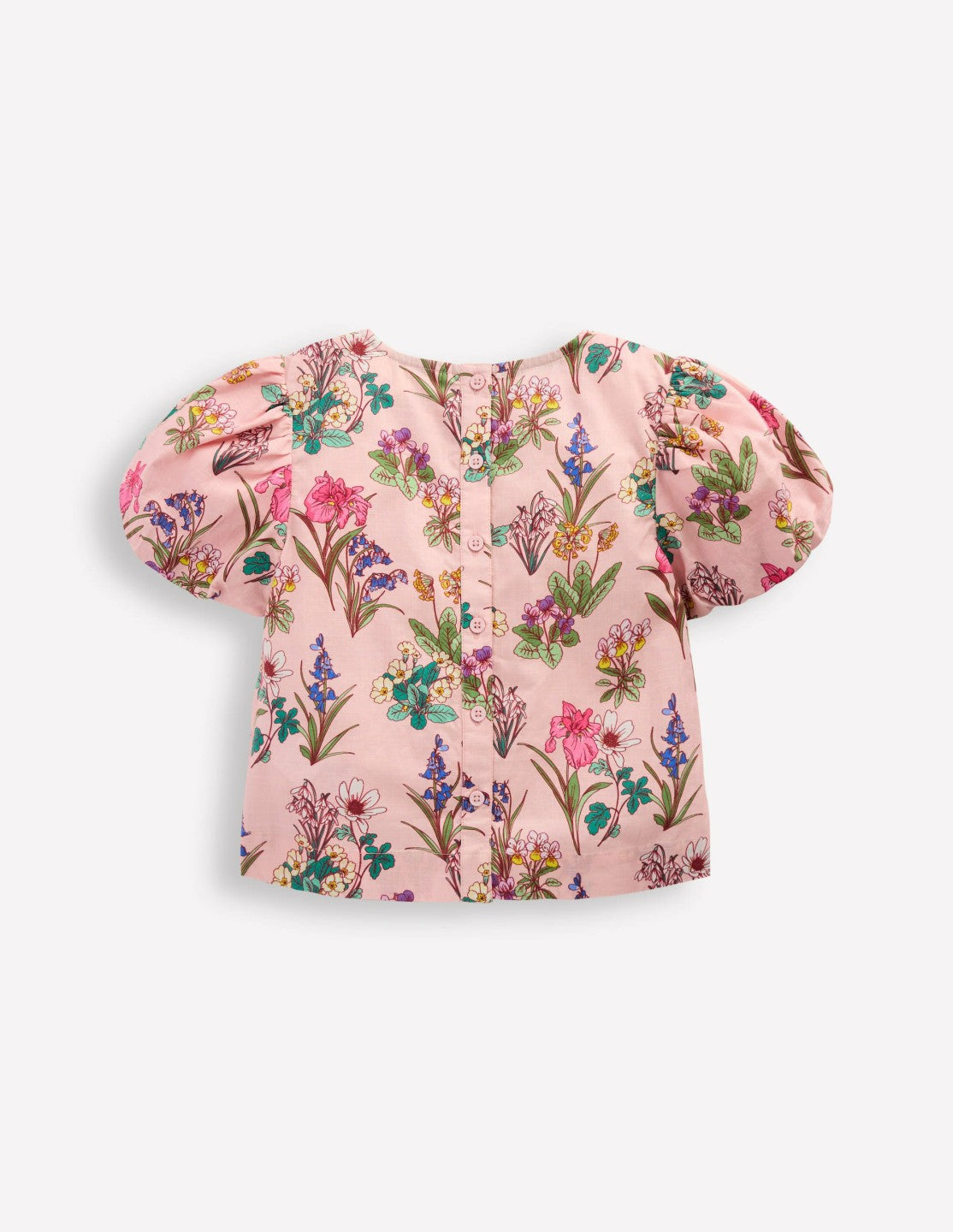 Puff Sleeve Woven Top-Pink Floral / Boden