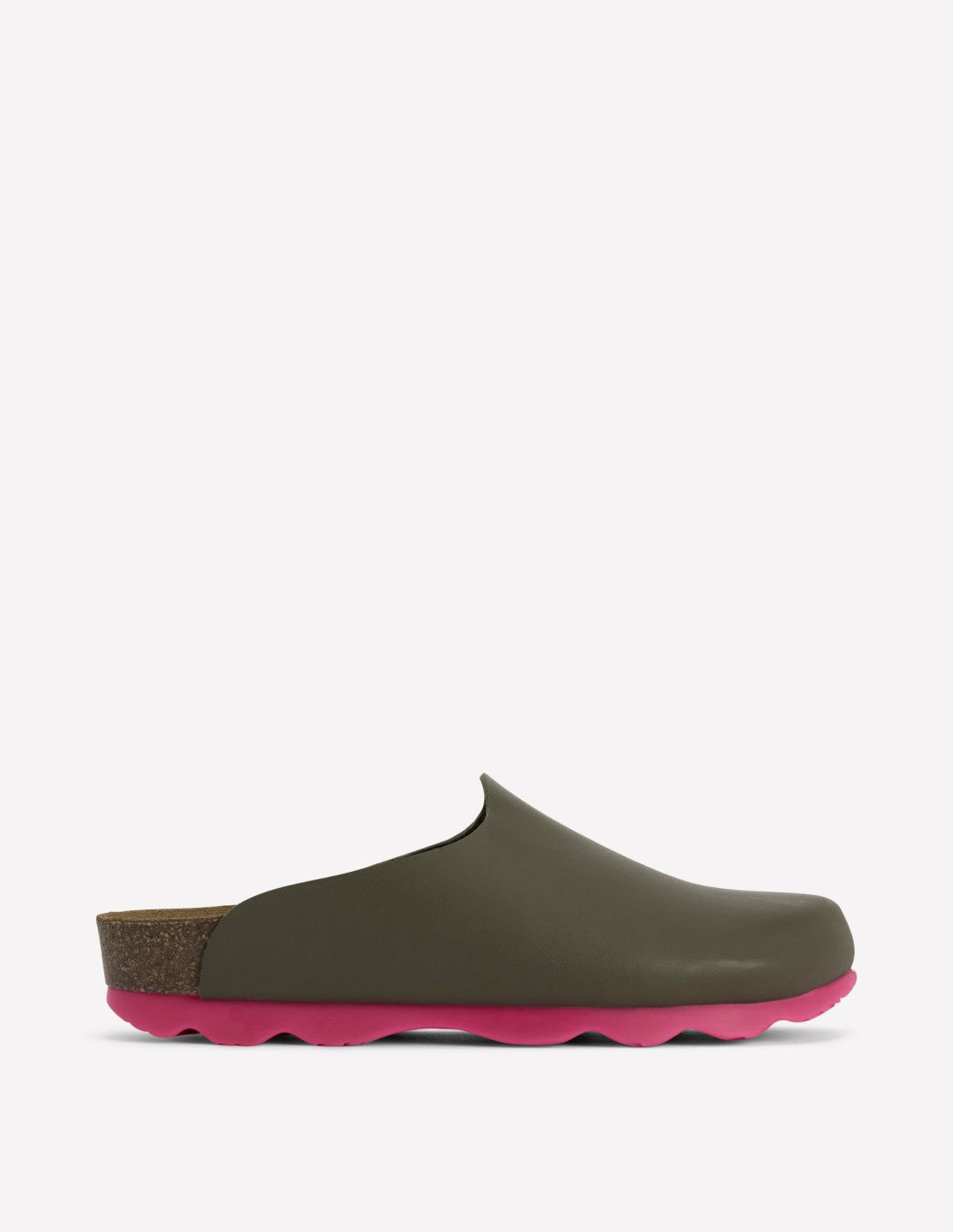 Lyla Colour Block Clogs-Khaki/Pink / Boden Outlet