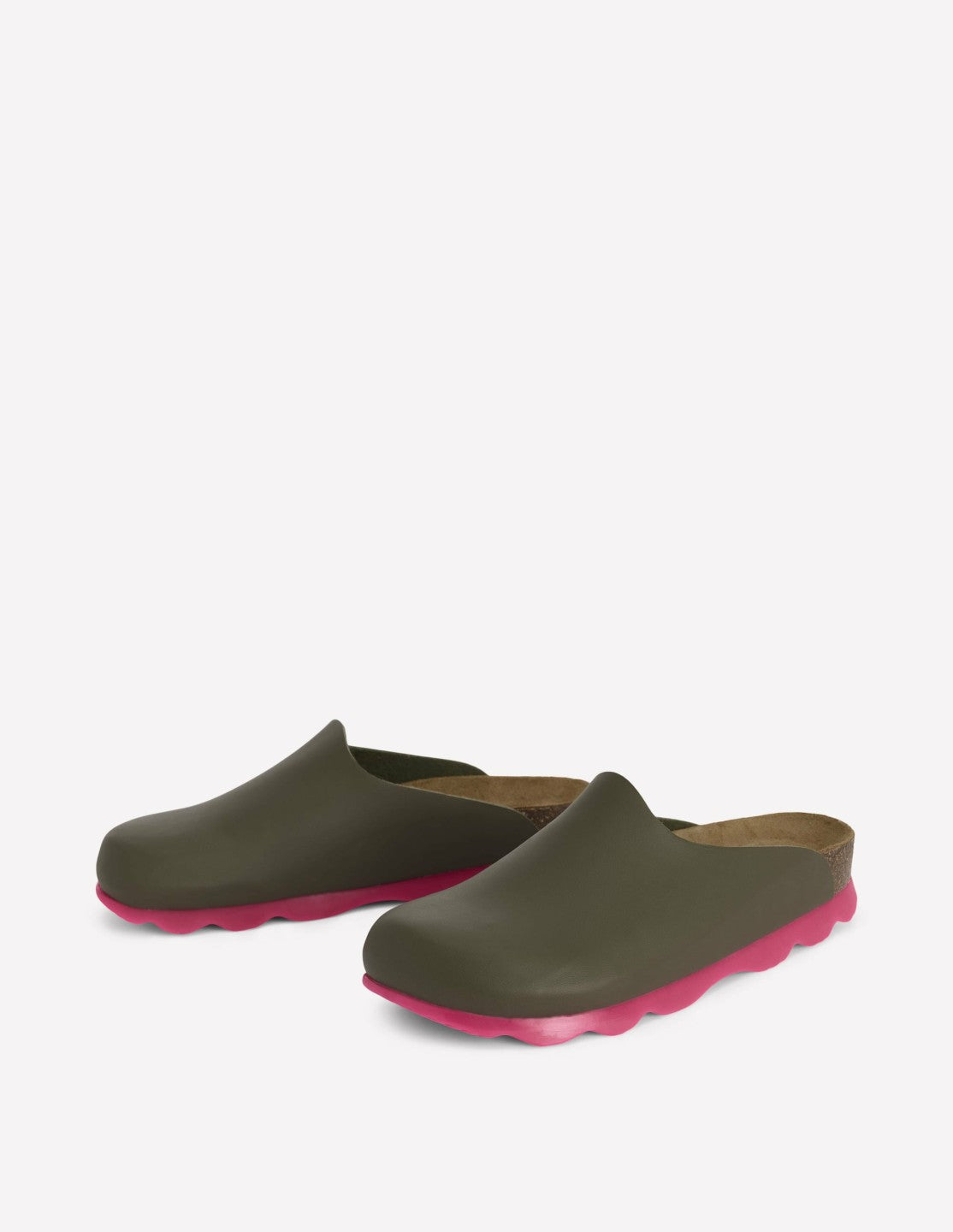 Lyla Colour Block Clogs-Khaki/Pink / Boden Outlet