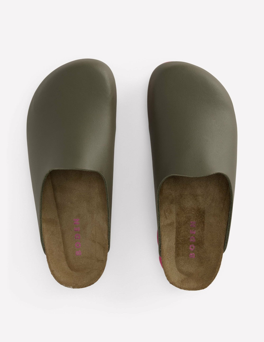 Lyla Colour Block Clogs-Khaki/Pink / Boden Outlet