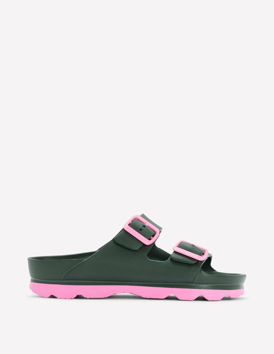 Lyla Double Buckle Sliders-Khaki/Pink / Boden Discount