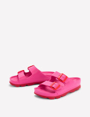 Lyla Double Buckle Sliders-Pink/Red / Boden us