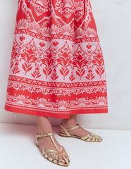Caged Flat Sandal-Gold / Boden