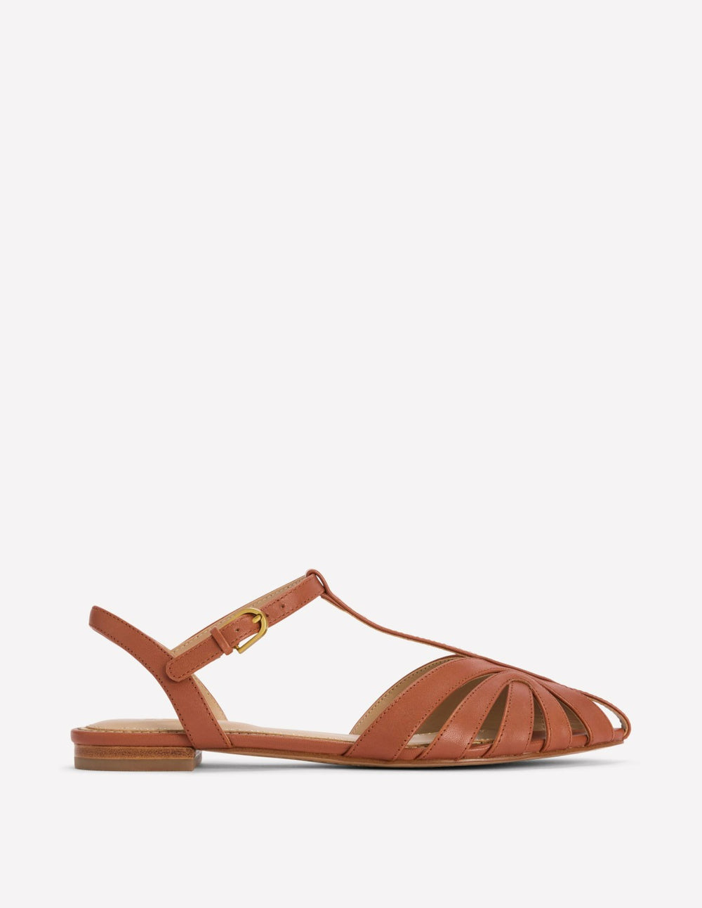 Caged Flat Sandal-Tan / Boden Sale