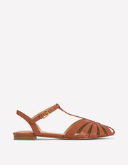 Caged Flat Sandal-Tan / Boden Sale