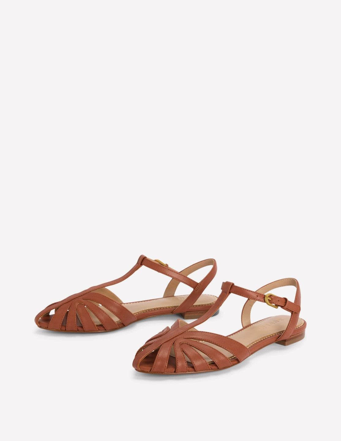 Caged Flat Sandal-Tan / Boden Sale