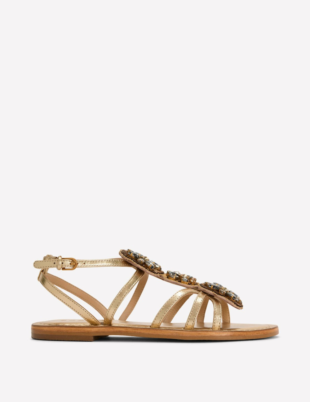 Crystal Flat Sandals-Gold / Boden Online
