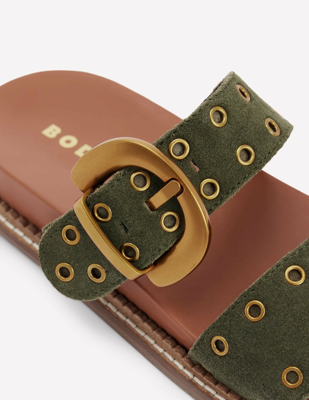 Caryl Double Strap Sandals-Deep Olive / Boden Outlet