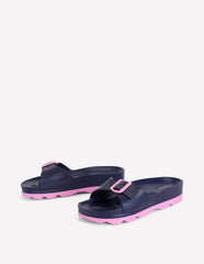Lyla Single Buckle Sliders-Navy/Pink / Boden Discount