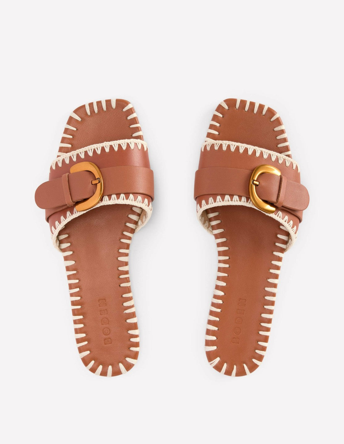 Trim Detail Flat Sandal-Tan / Boden Outlet