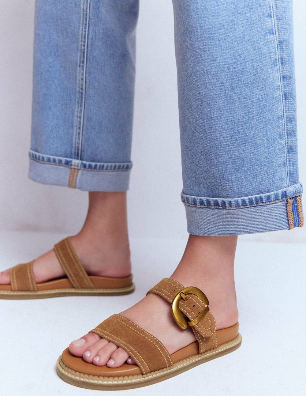 Caryl Double Strap Sandals-Tan / Boden Discount