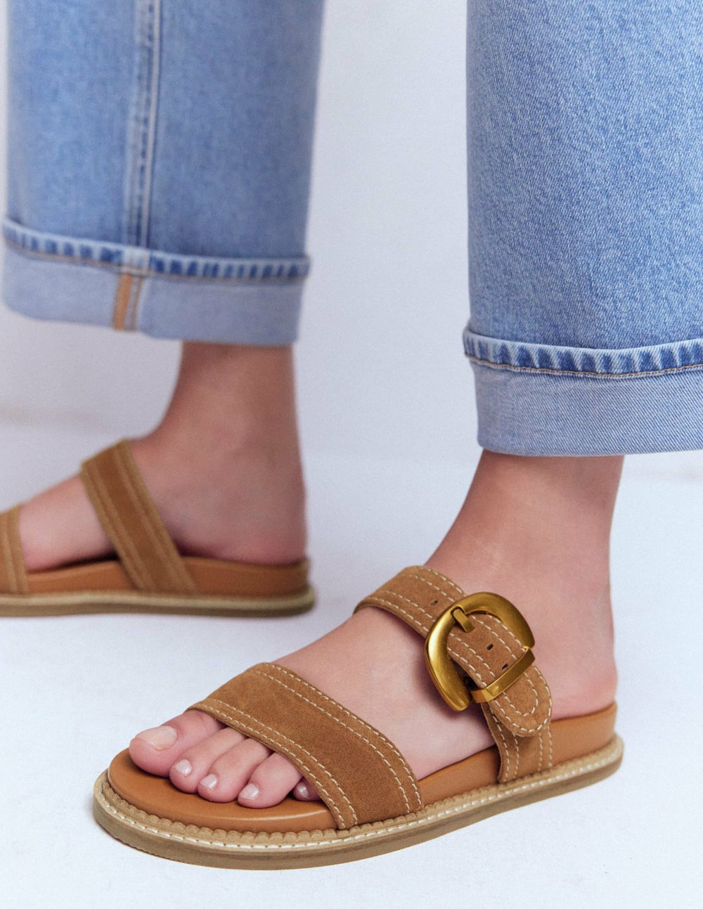 Caryl Double Strap Sandals-Tan / Boden Discount