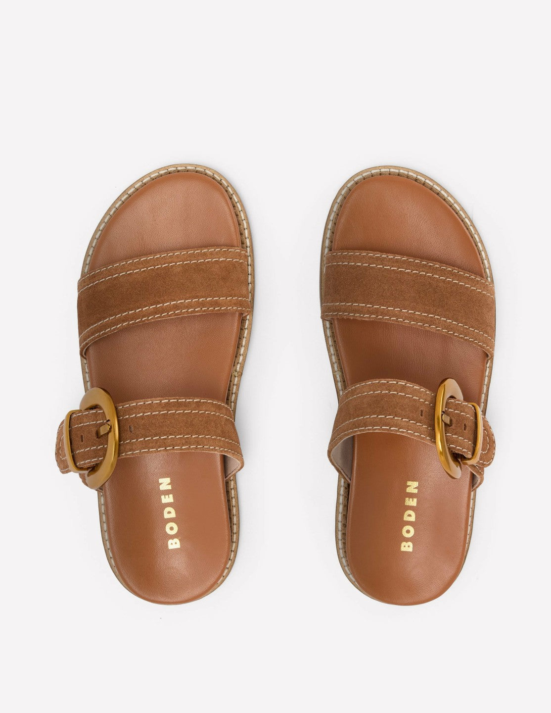 Caryl Double Strap Sandals-Tan / Boden Discount