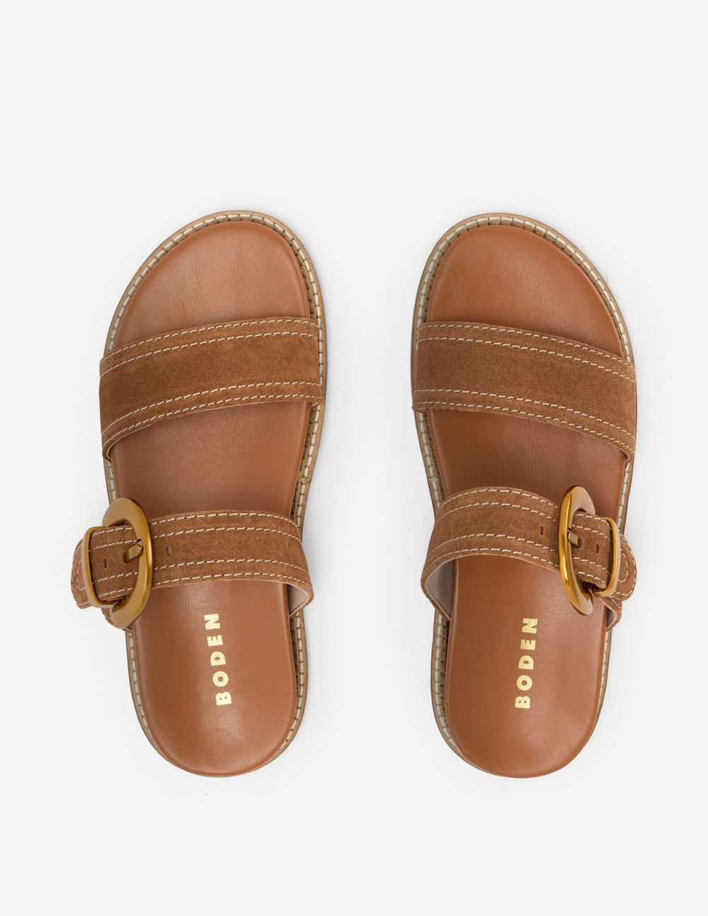 Caryl Double Strap Sandals-Tan / Boden Discount