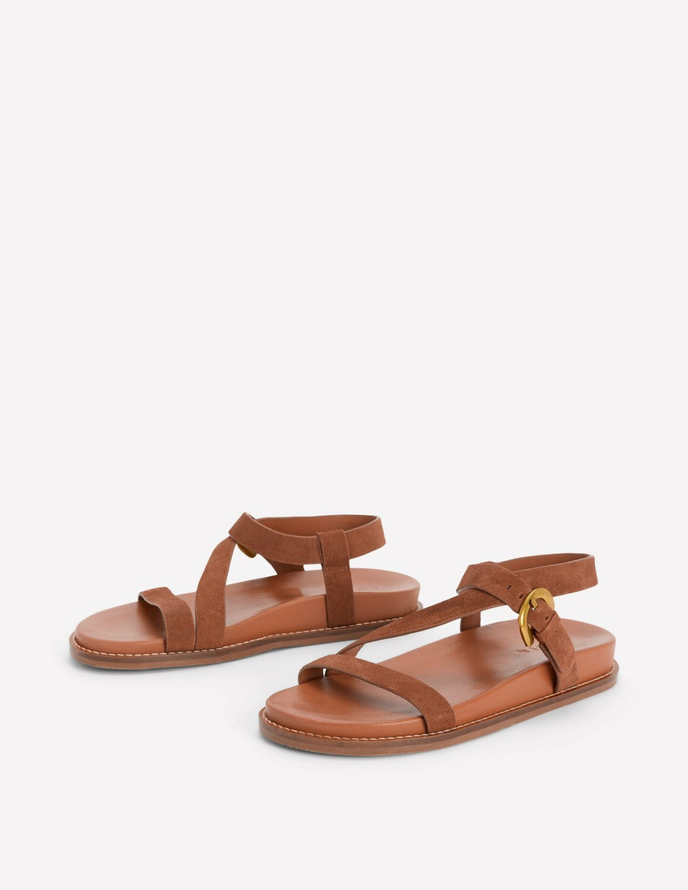 Chunky Asymmetric Sandal-Tan Suede / Boden us