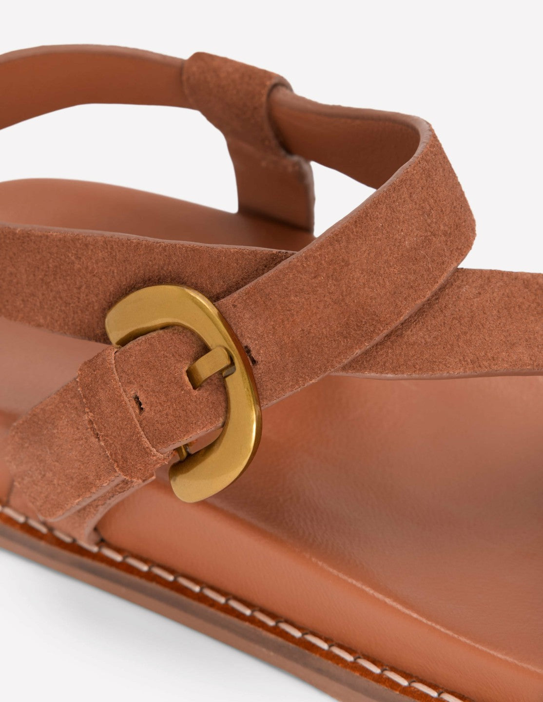 Chunky Asymmetric Sandal-Tan Suede / Boden us