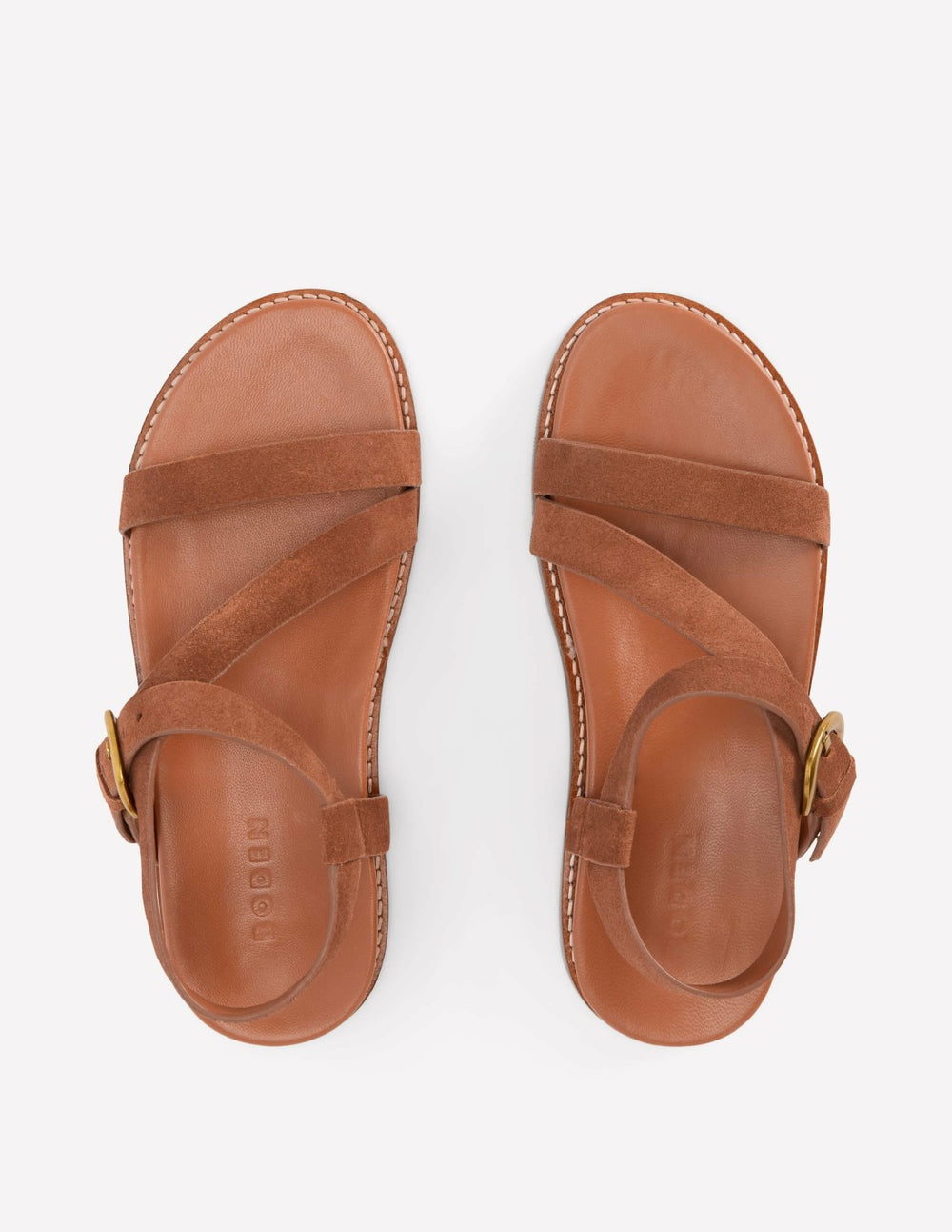 Chunky Asymmetric Sandal-Tan Suede / Boden us