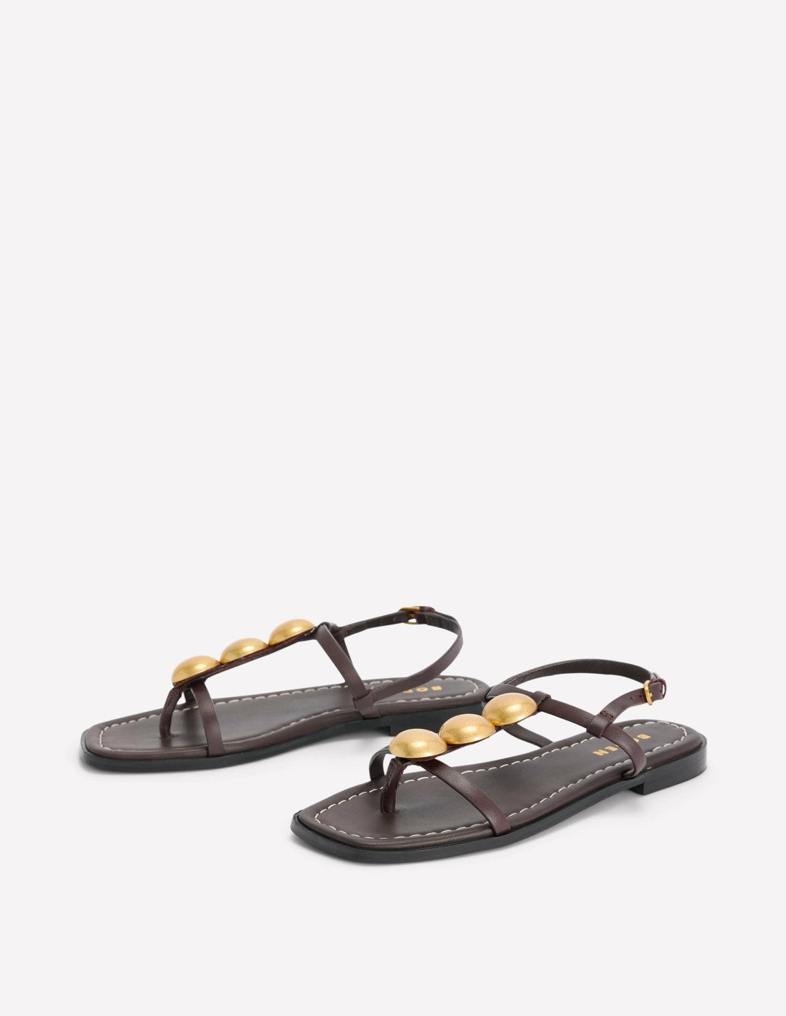 Disc Flat Sandals-Dark Chocolate / Boden Sale