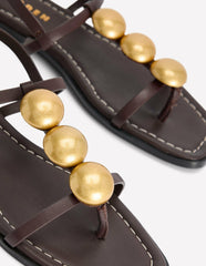 Disc Flat Sandals-Dark Chocolate / Boden Sale