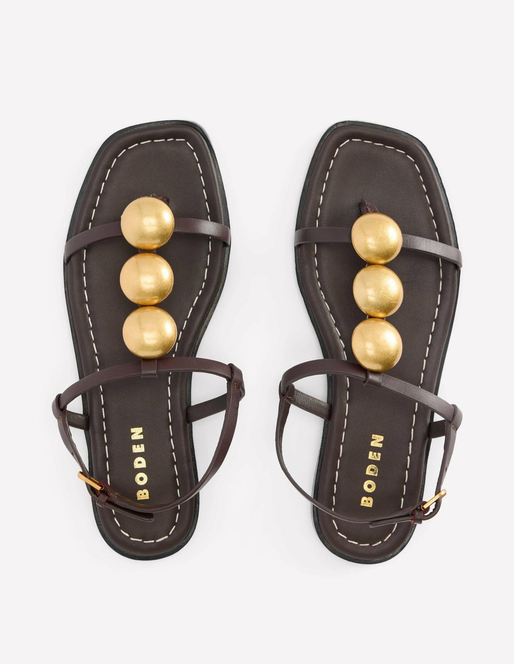 Disc Flat Sandals-Dark Chocolate / Boden Sale