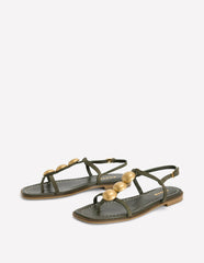 Disc Flat Sandals-Deep Olive / Boden Online
