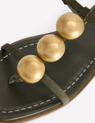 Disc Flat Sandals-Deep Olive / Boden Online