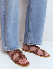 Multi Strap Knot Sandal-Tan / Boden Outlet