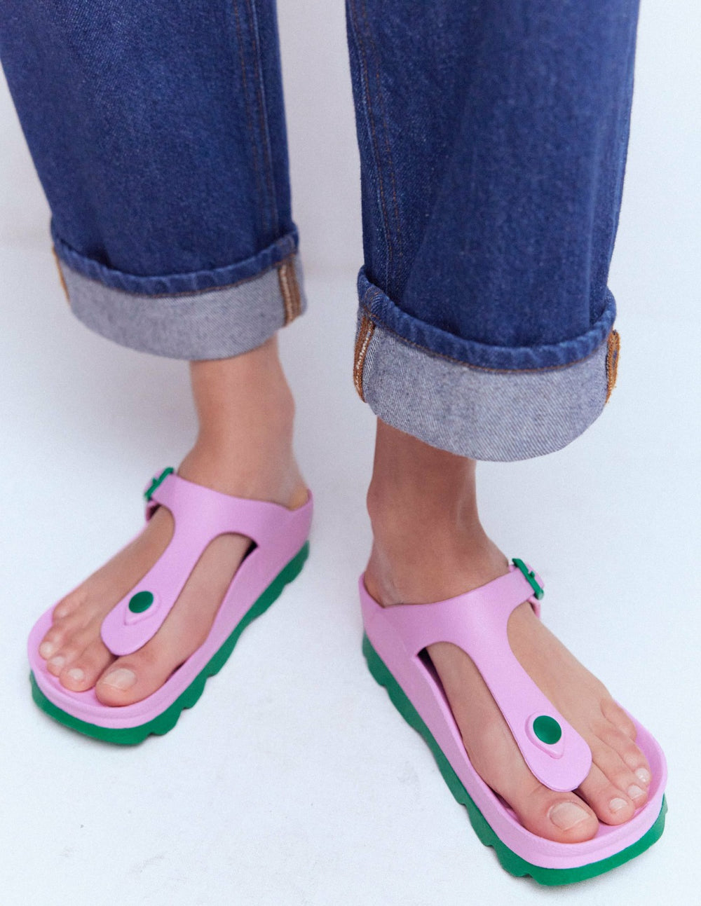 Lyla Toe Post Sandals-Pink/Green / Boden Discount