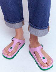 Lyla Toe Post Sandals-Pink/Green / Boden Discount