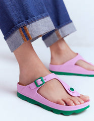 Lyla Toe Post Sandals-Pink/Green / Boden Discount