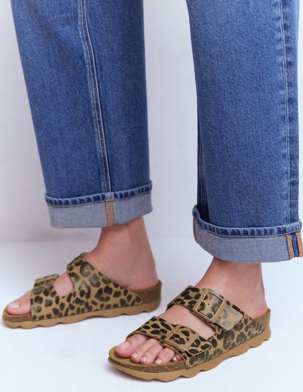 Lyla Printed Buckle Sliders-Leopard / Boden On sale