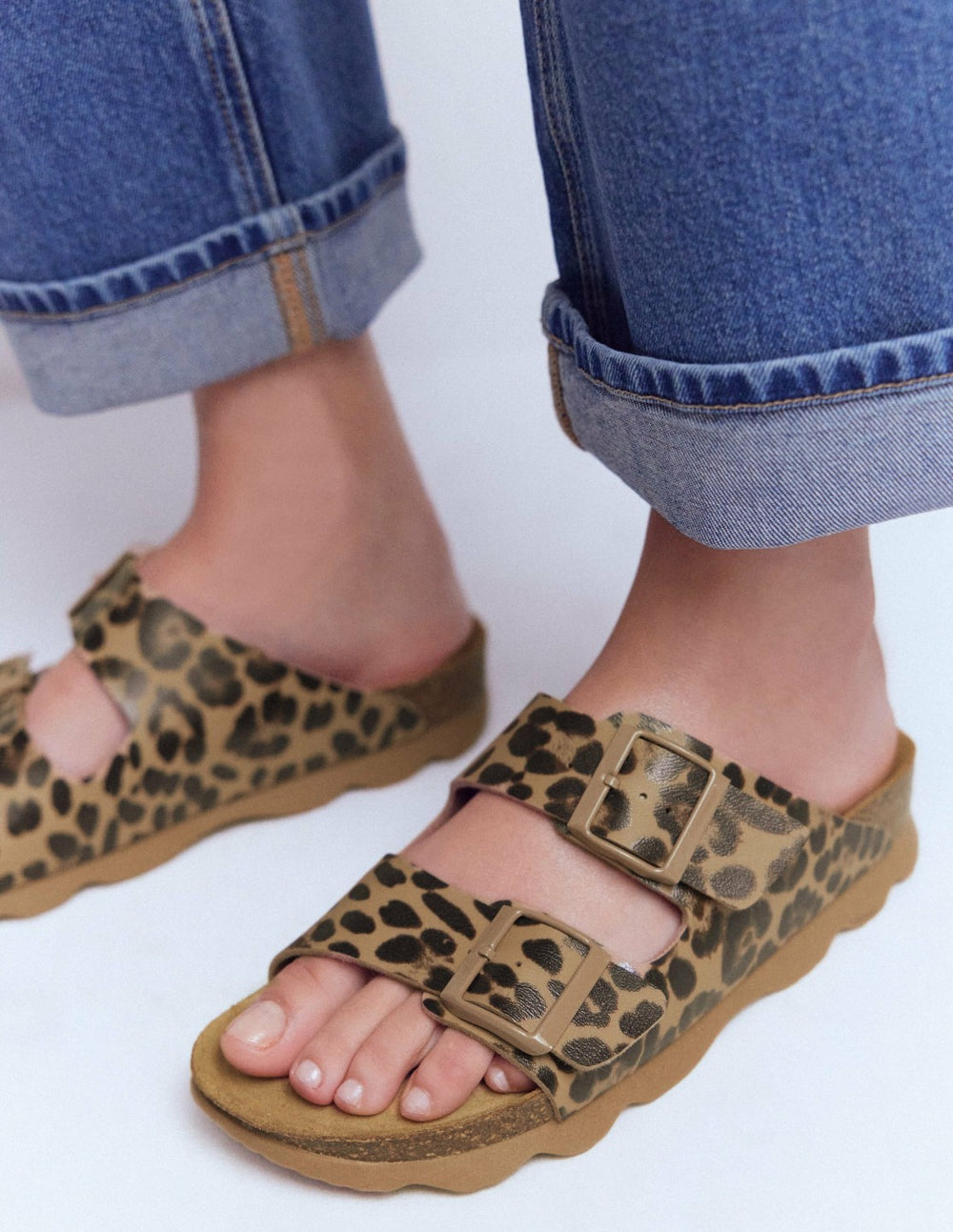 Lyla Printed Buckle Sliders-Leopard / Boden On sale