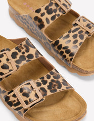 Lyla Printed Buckle Sliders-Leopard / Boden On sale