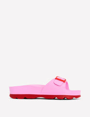 Lyla Single Buckle Sliders-Pink/Red / Boden us