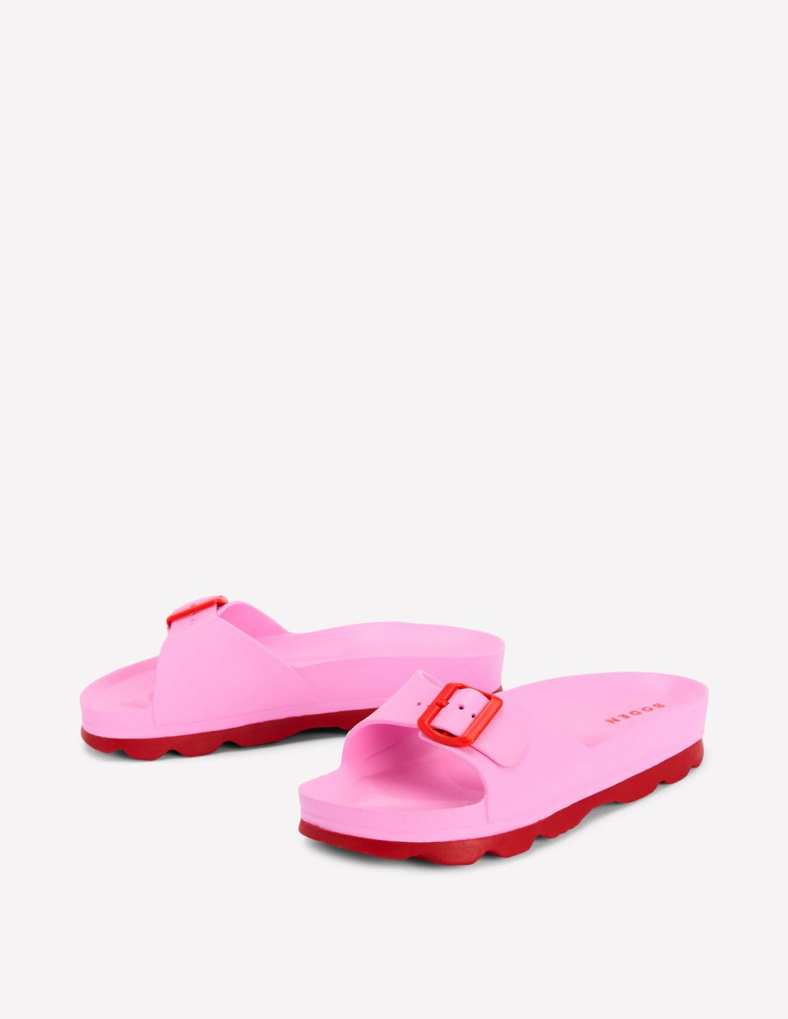 Lyla Single Buckle Sliders-Pink/Red / Boden us